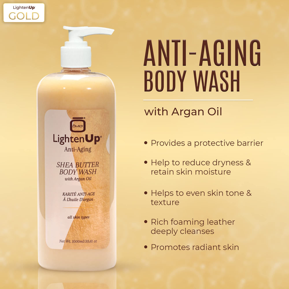 OMIC LightenUp argan oil droplet close-up suggesting deep hydration.