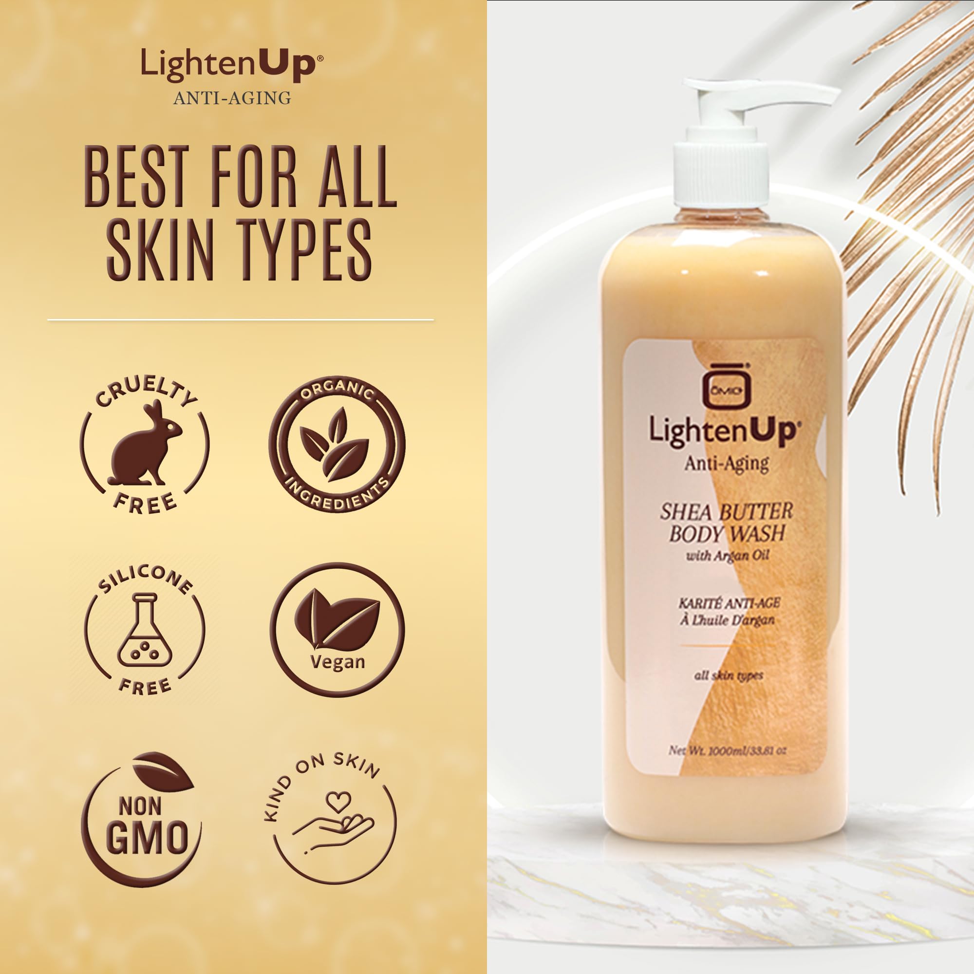 OMIC LightenUp daily-use for brighter, more supple skin.