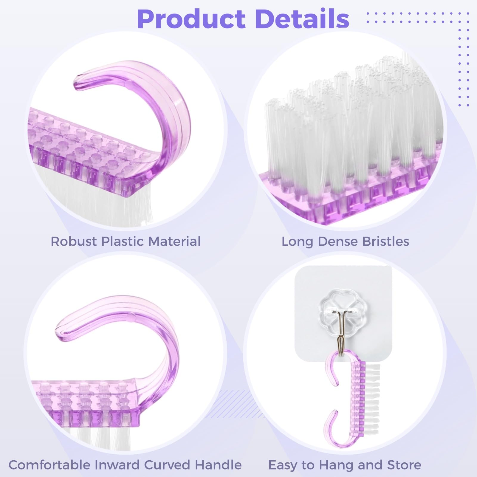 Dense 0.43-inch bristles deliver effective cleaning without scratching