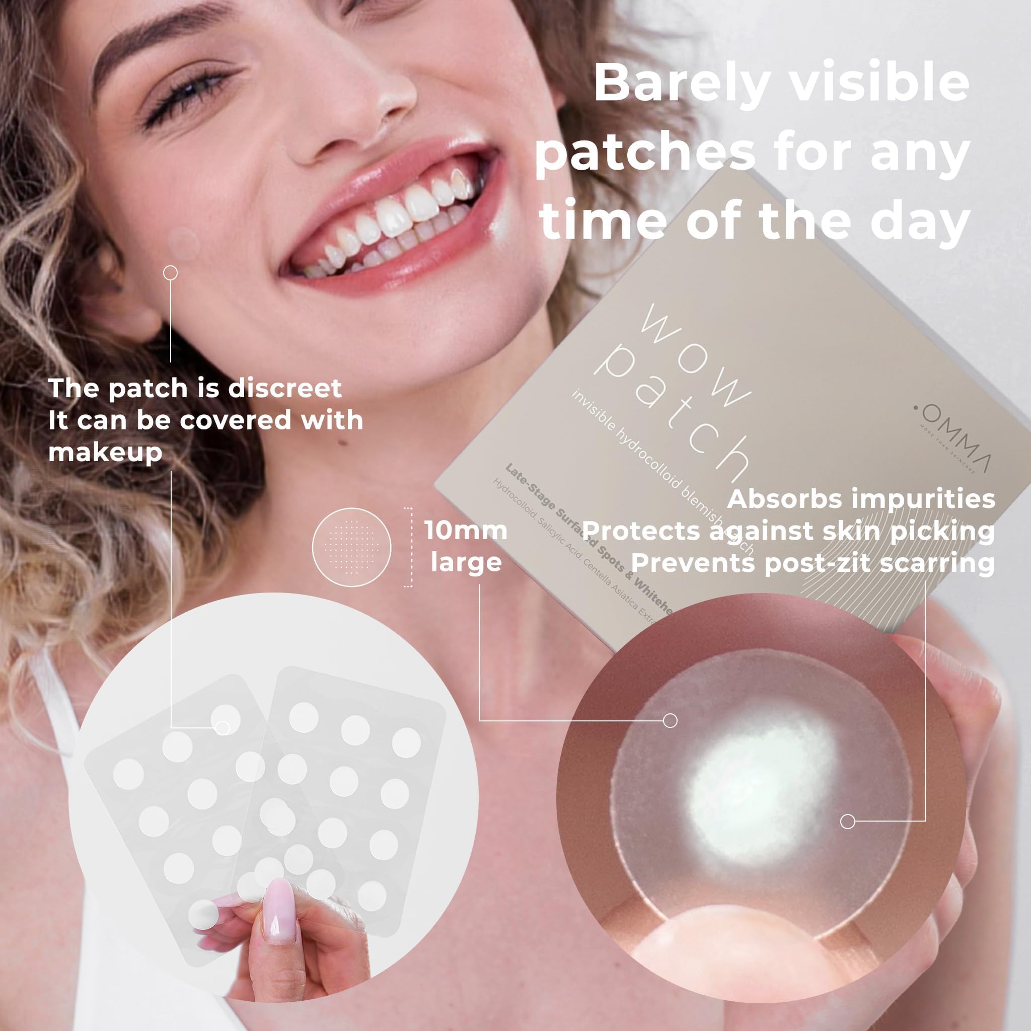 OMMA Tea Tree patch offers discreet daytime use with calming blemish support