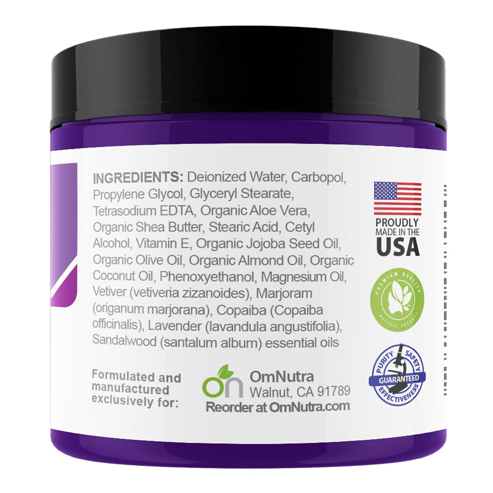 OmNutra lavender aromatherapy scene promoting calming rest without melatonin.