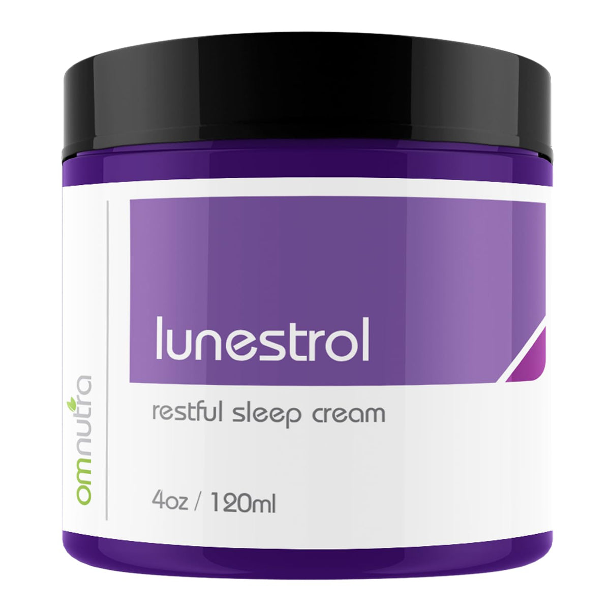 OmNutra magnesium sleep cream bottle with lavender for a calming night ritual.
