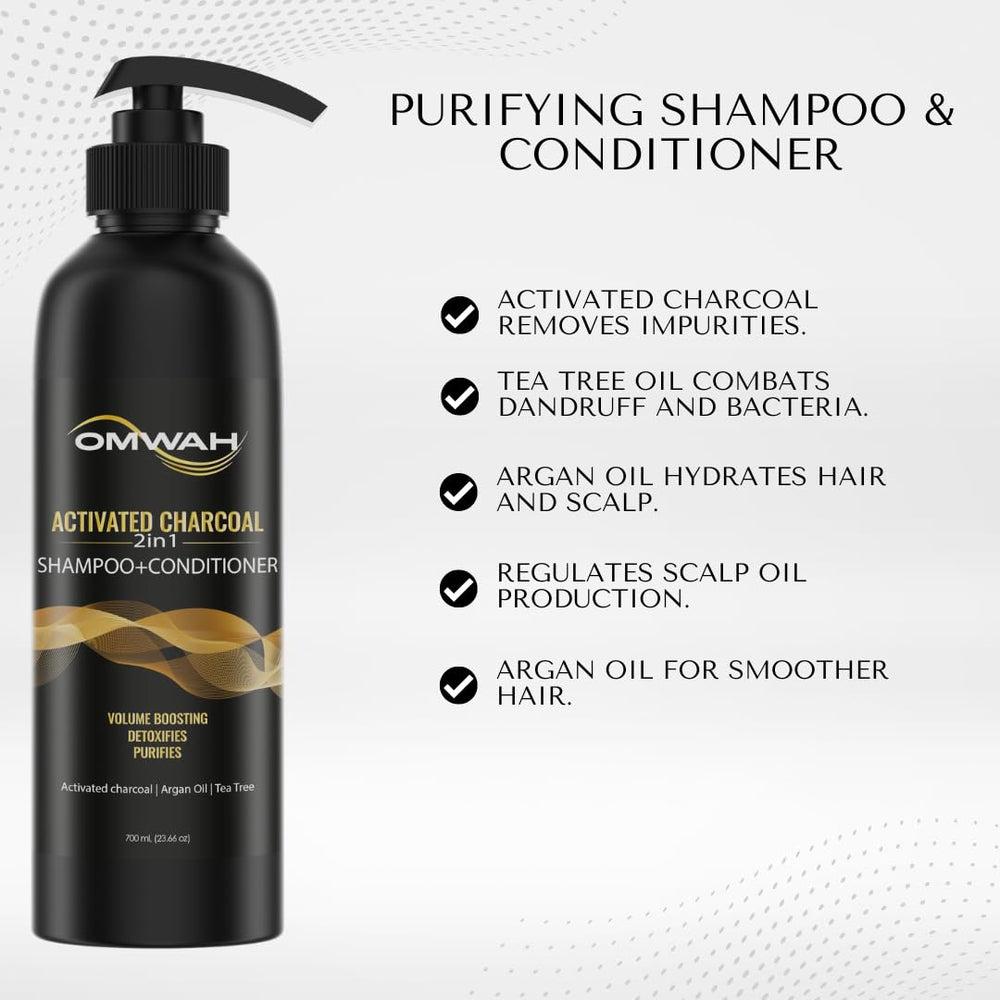 OMWAH argan oil nourishment bottle emphasizes shine and softness for hair