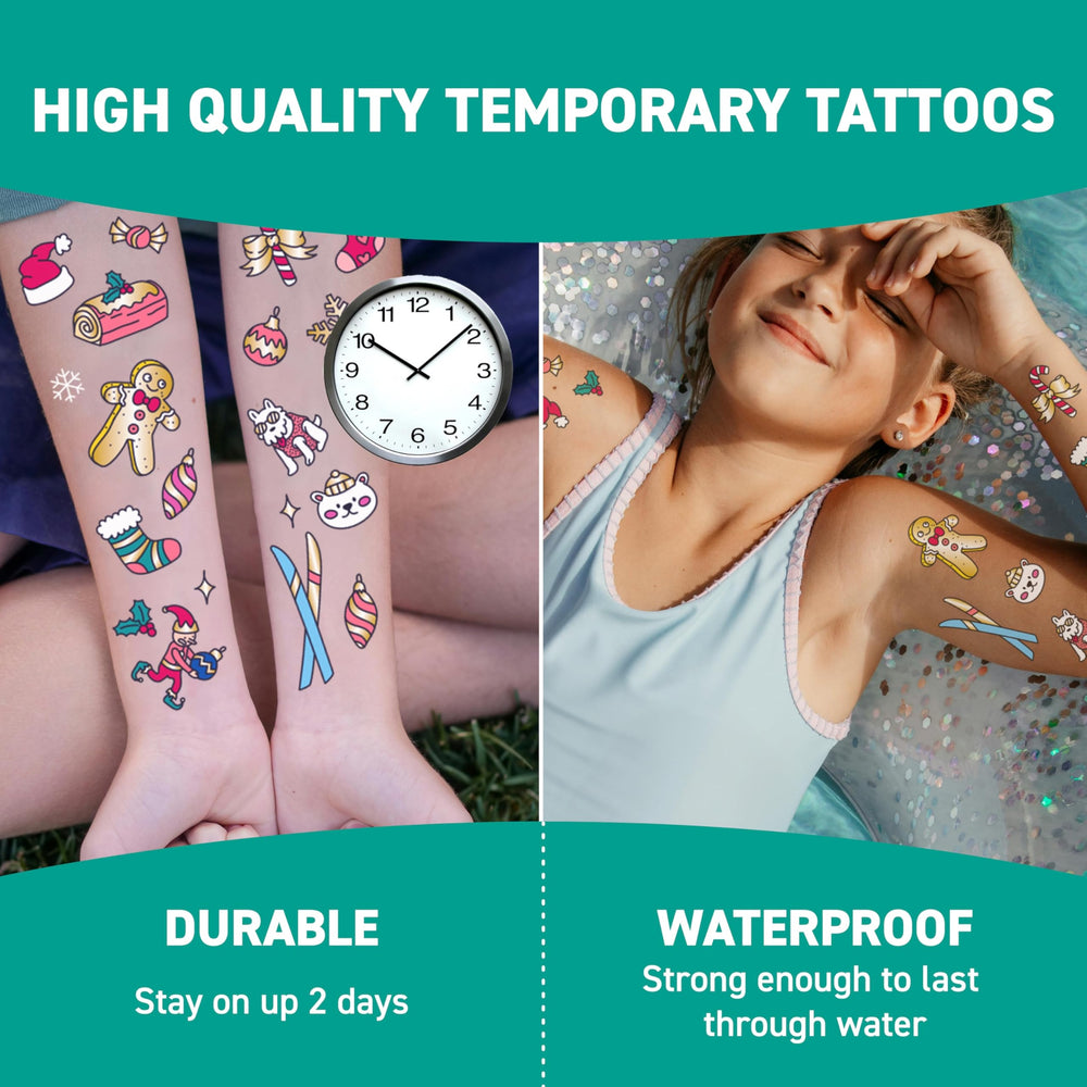 Omy Christmas tattoos snowflakes designs add seasonal sparkle.