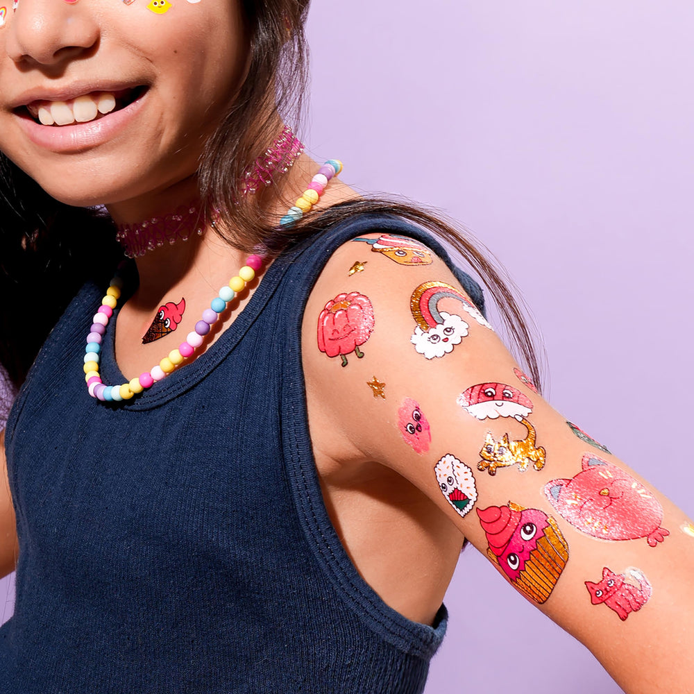 Omy Kawaii tattoos for water-play, durable and mess-free.