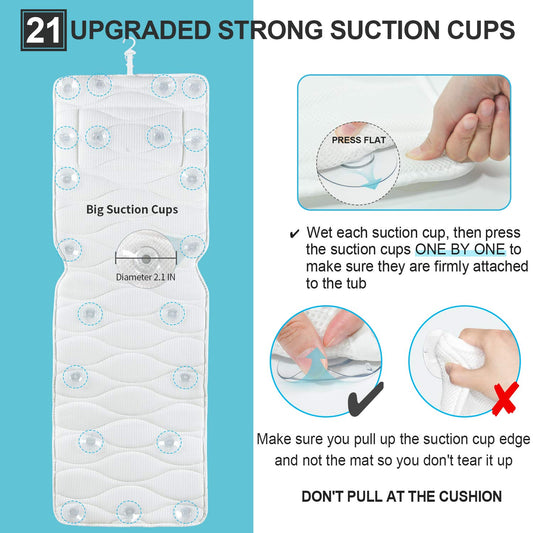 OMYSTYLE 5D air mesh bath pillow providing breathable comfort and quick-drying support.