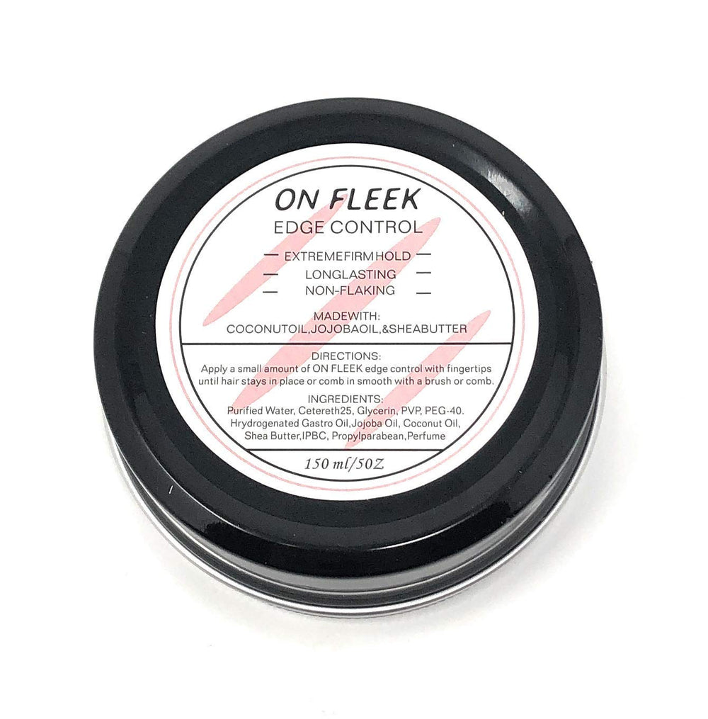 ON FLEEK Edge Control application brush demonstrates precise, smooth edge styling for natural or relaxed hair.