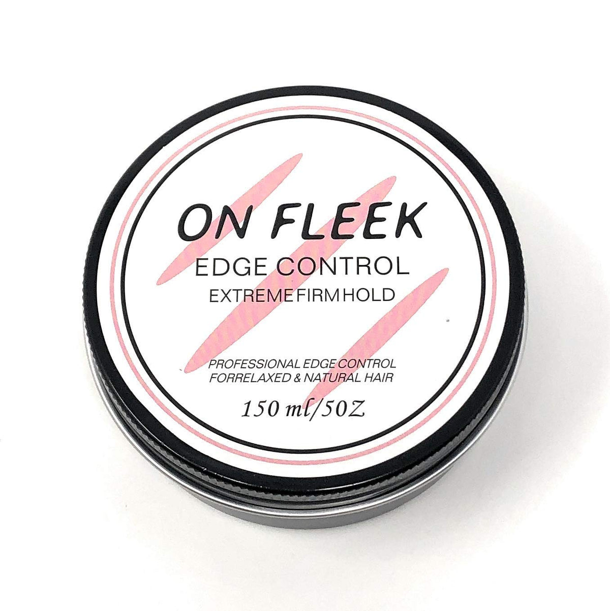 ON FLEEK Edge Control extreme hold in the jar keeps edges sleek and long-lasting.