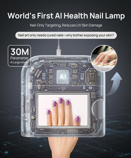 ONAIL AI LED dryer 360 coverage ensures even curing across all nails.