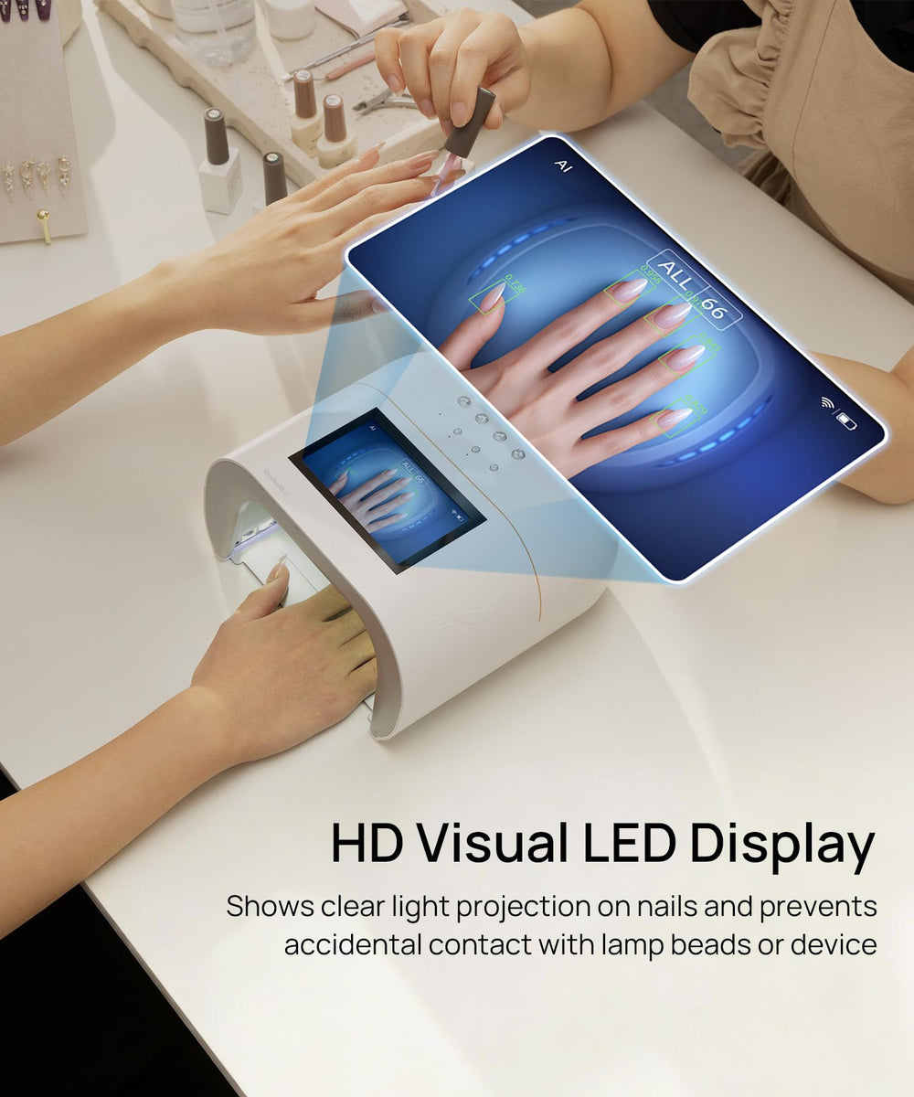 ONAIL HD visible screen curing display lets you monitor progress during sessions.