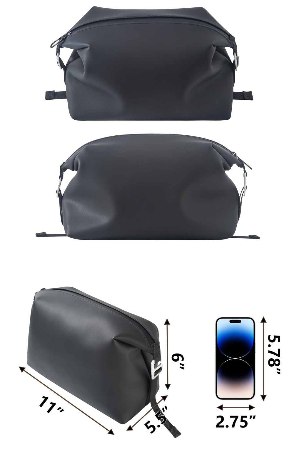 Onbagway toiletry bag buckle adjustment shown for secure strap and easy carrying