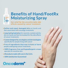 Oncoderm Hand FootRx formula with urea and glycolic acid softens rough areas.