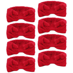 Ondder spa headband in gray keeps hair out of your face during cleansing sessions.