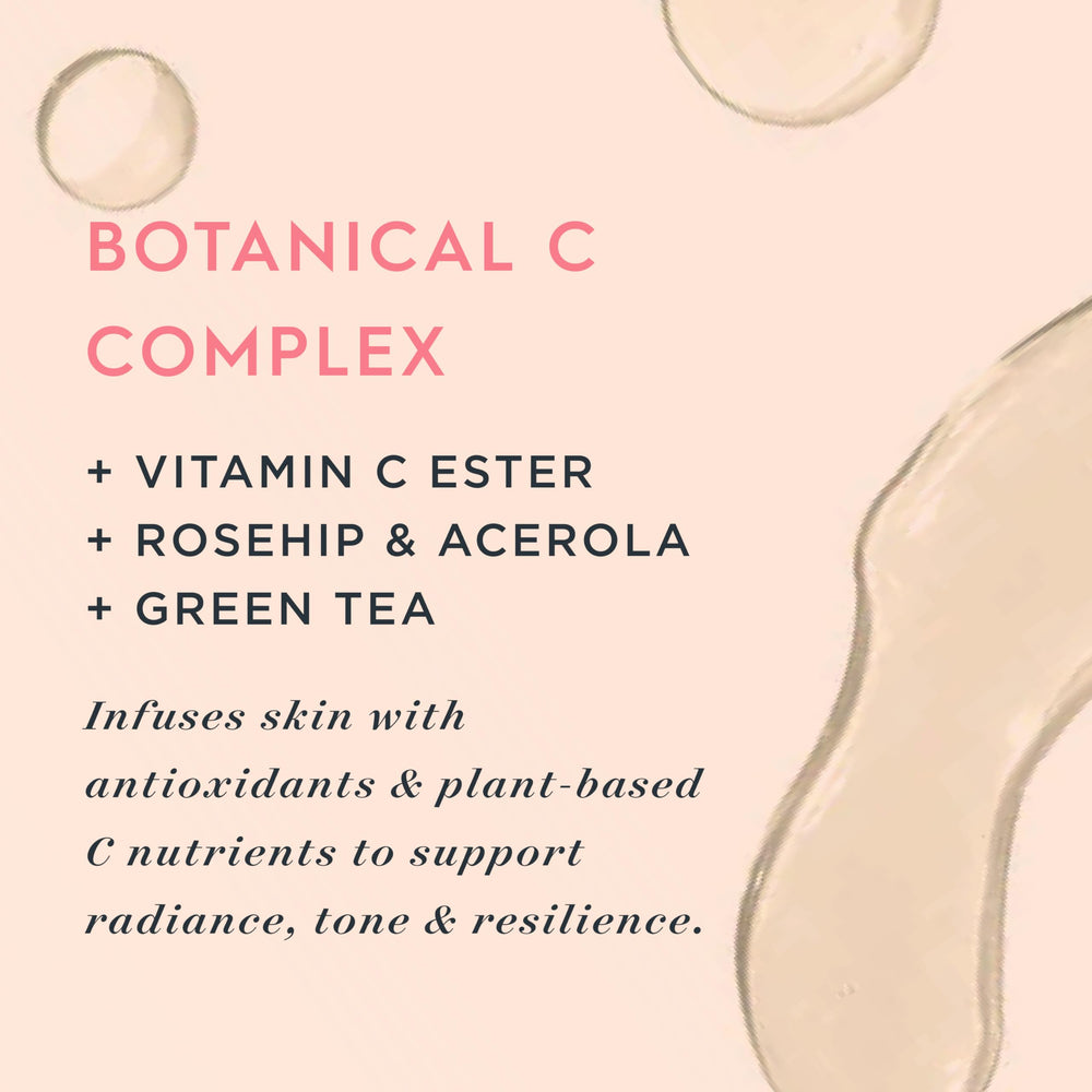 Label highlights green tea and botanicals for soothing, calmed skin.