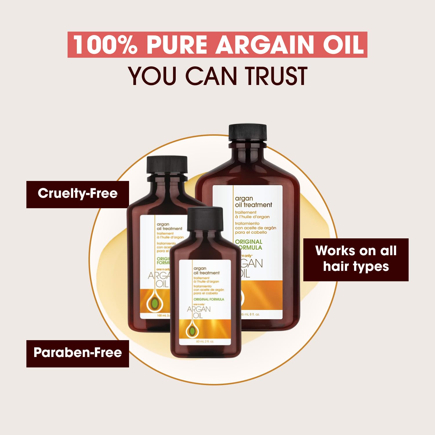 One 'N Only Argan Oil Hair Treatment protects against heat styling.