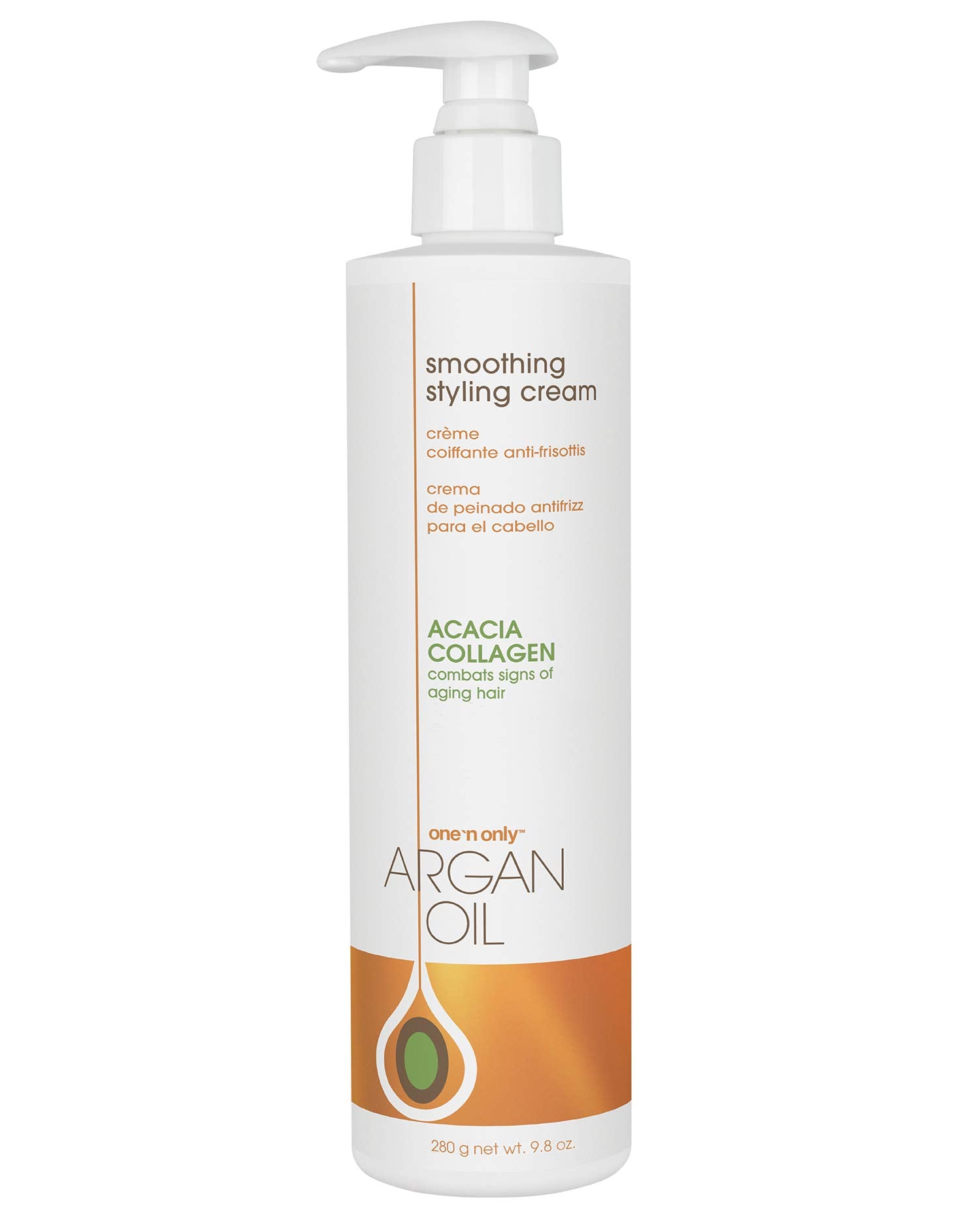 One 'n Only Argan Oil Smoothing Styling Cream bottle with color protection.
