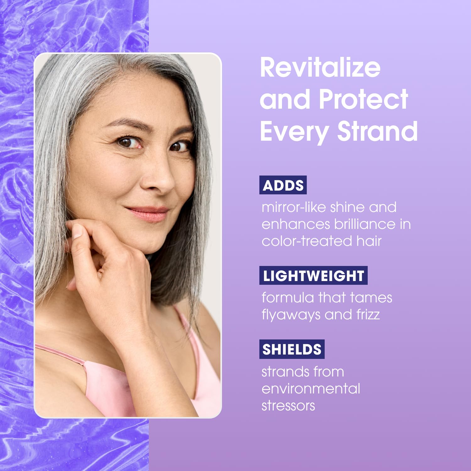 One 'N Only conditioning gloss smooths dry strands for softness.