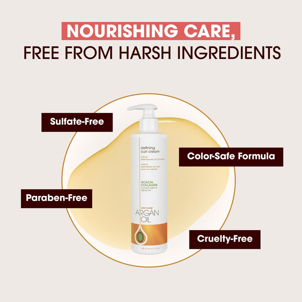 One 'N Only Defining Curl Cream for naturally curly hair delivering defined waves.