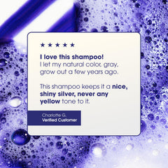 One 'N Only Shiny Silver Purple Shampoo highlights cool gray tones