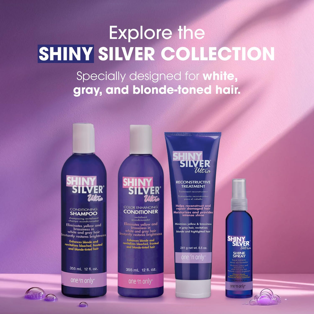 One 'N Only Shiny Silver Purple Shampoo two-pack box for home care
