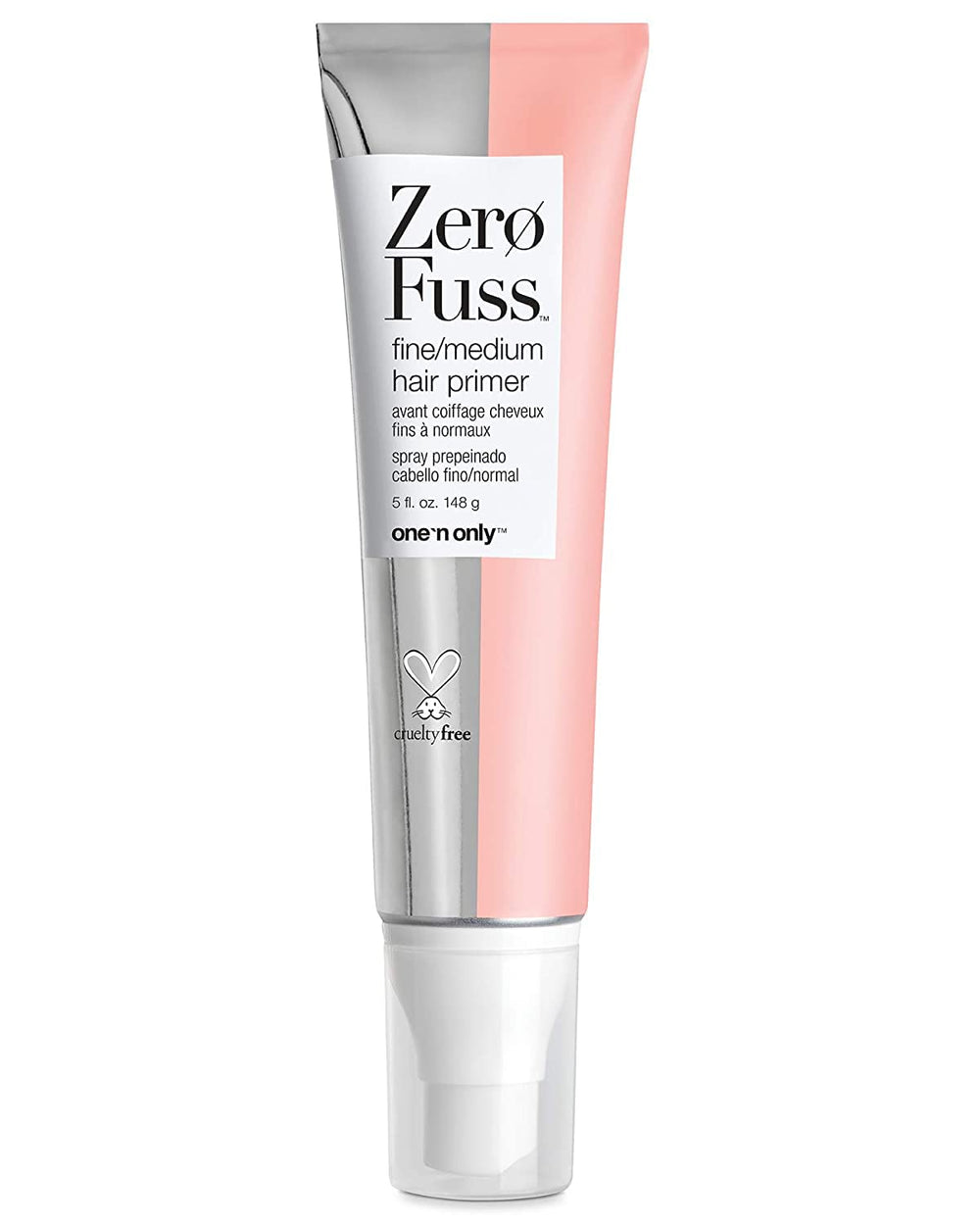 One 'N Only Zero Fuss Primer bottle front with weightless conditioning