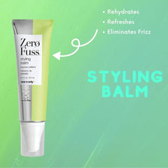 Hands applying balm to damp hair for smooth, controlled styling.