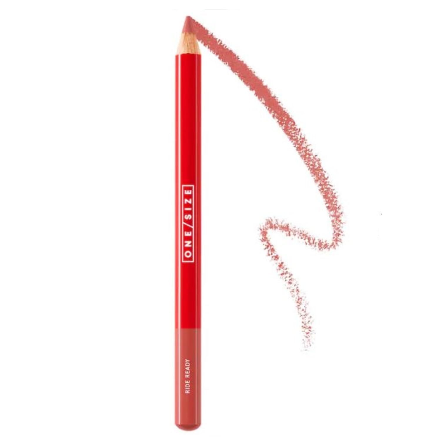 One/Size Lip Snatcher Pencil close up for precise lip outlining in a soft matte peach nude