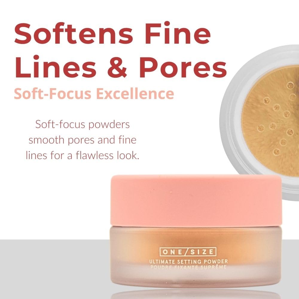 One/Size Mini powder applied on cheek for soft-matte finish.