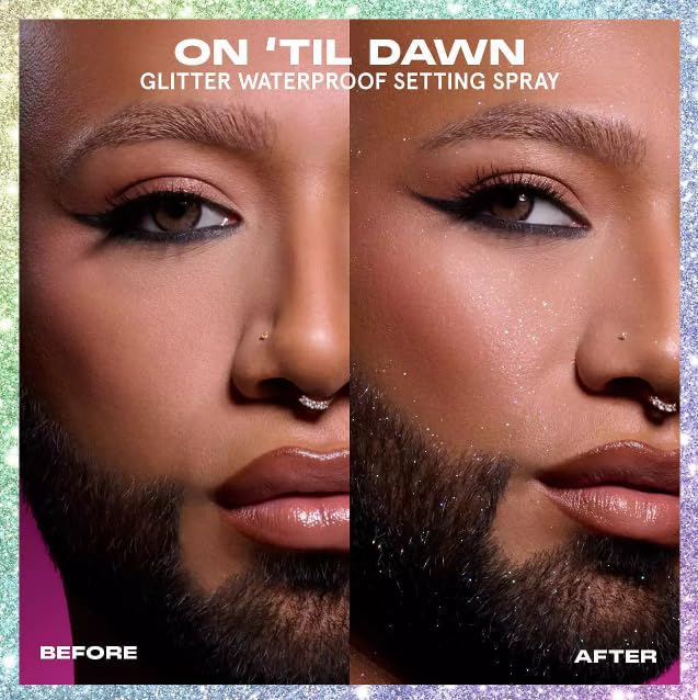 One Size On 'Til Dawn spray mist in hand ready to set makeup for long-lasting hold