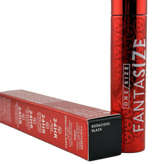 Swatch of ONE/SIZE Fantasize mascara showing deep black pigment