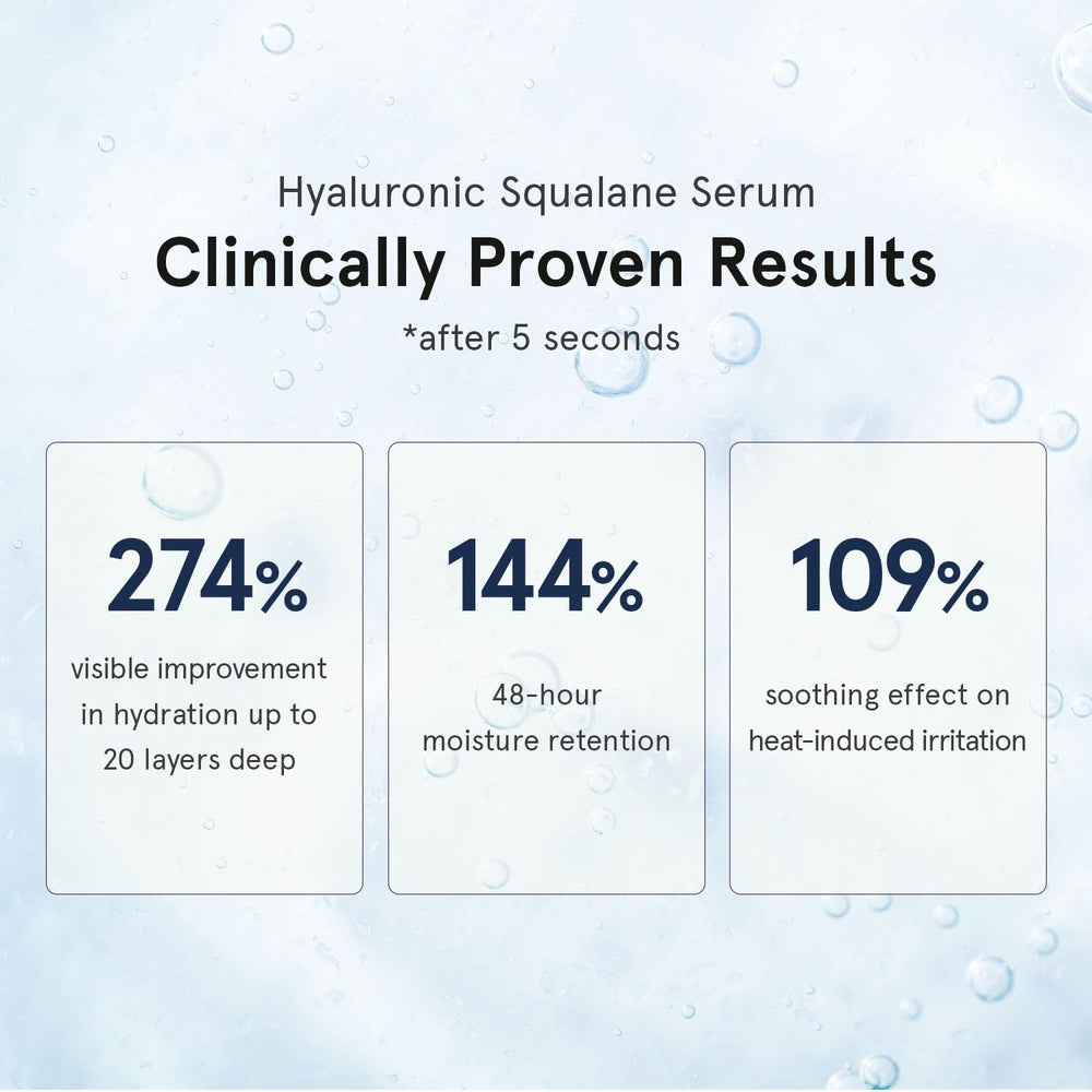 ONE THING Hyaluronic Squalane Serum dual-layer texture balancing moisture and bounce.