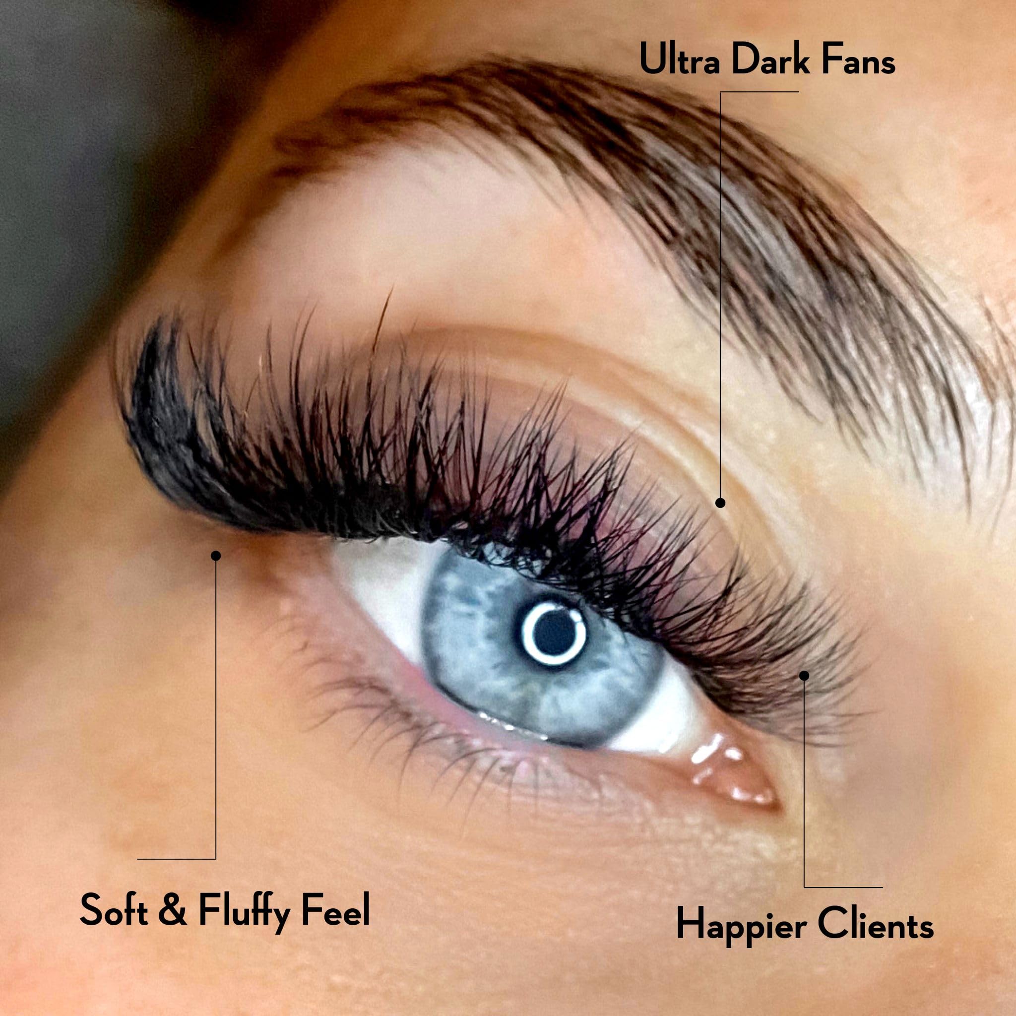 One V Salon fluffy feather fans for soft, swift placement