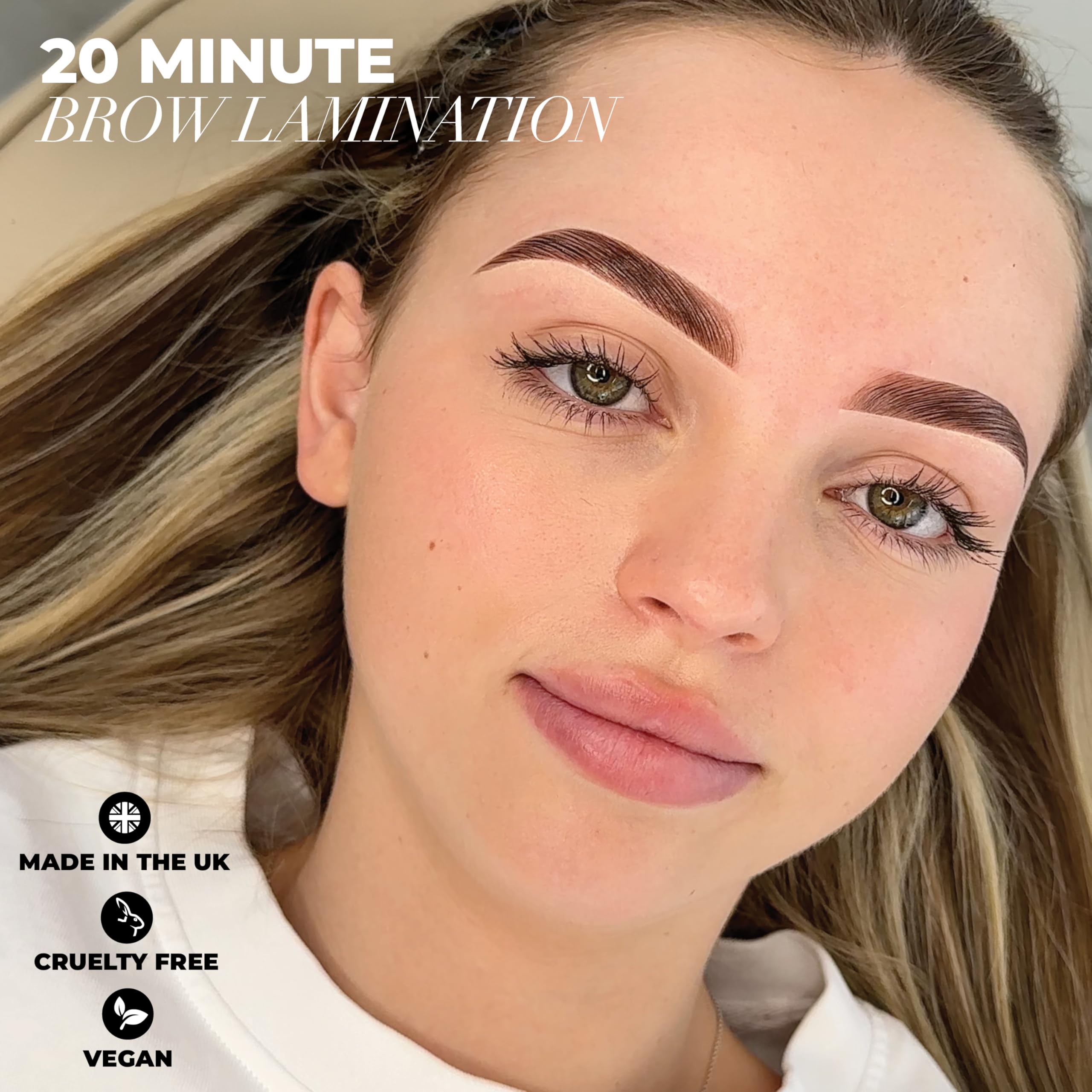 One V Salon Lami Lift Glue Balm in use for clean lash and brow placement
