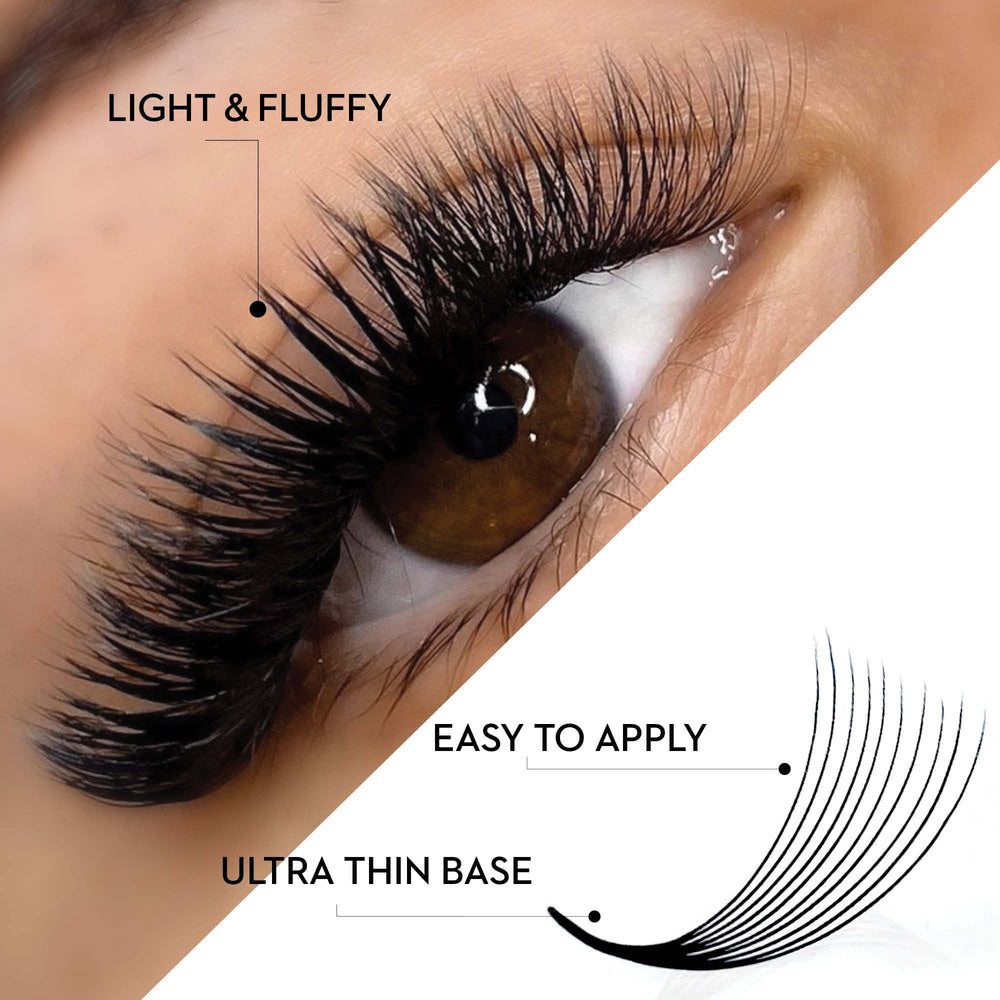 One V Salon lightweight volume lashes designed to mix with natural lashes