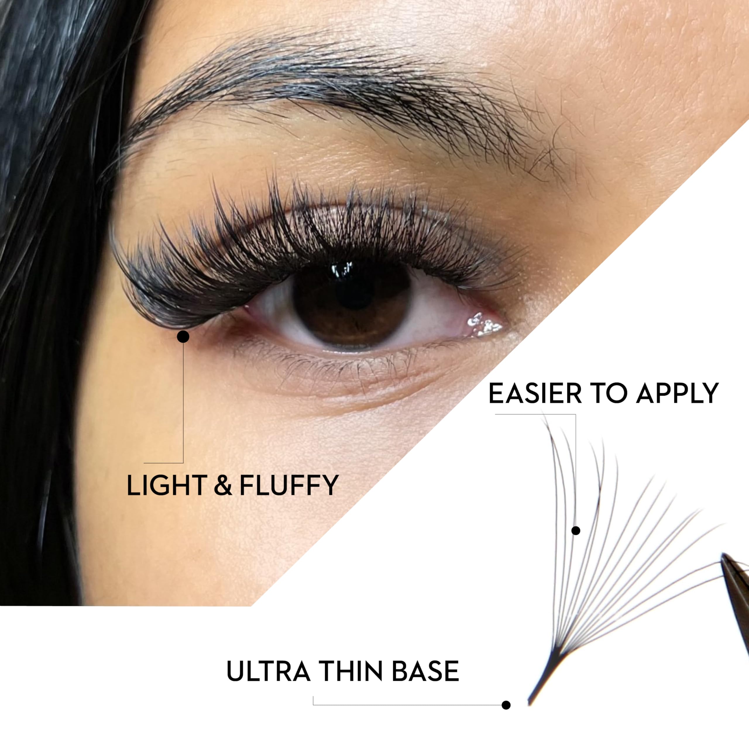 One V Salon mixed lengths 9-15 mm for versatile lash mapping.