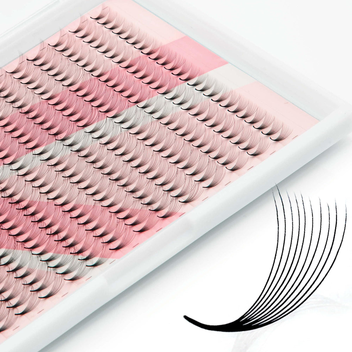 One V Salon premade fans 384-pack in 9-16mm for fuller lash looks, easy application