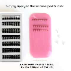 One V Salon premade mega volume lashes save time.