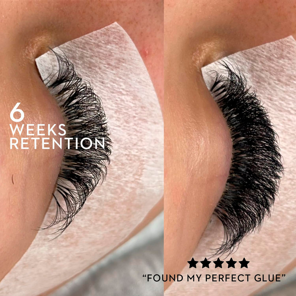One V Salon Strong Triple Threat latex-free formula label in a salon context.