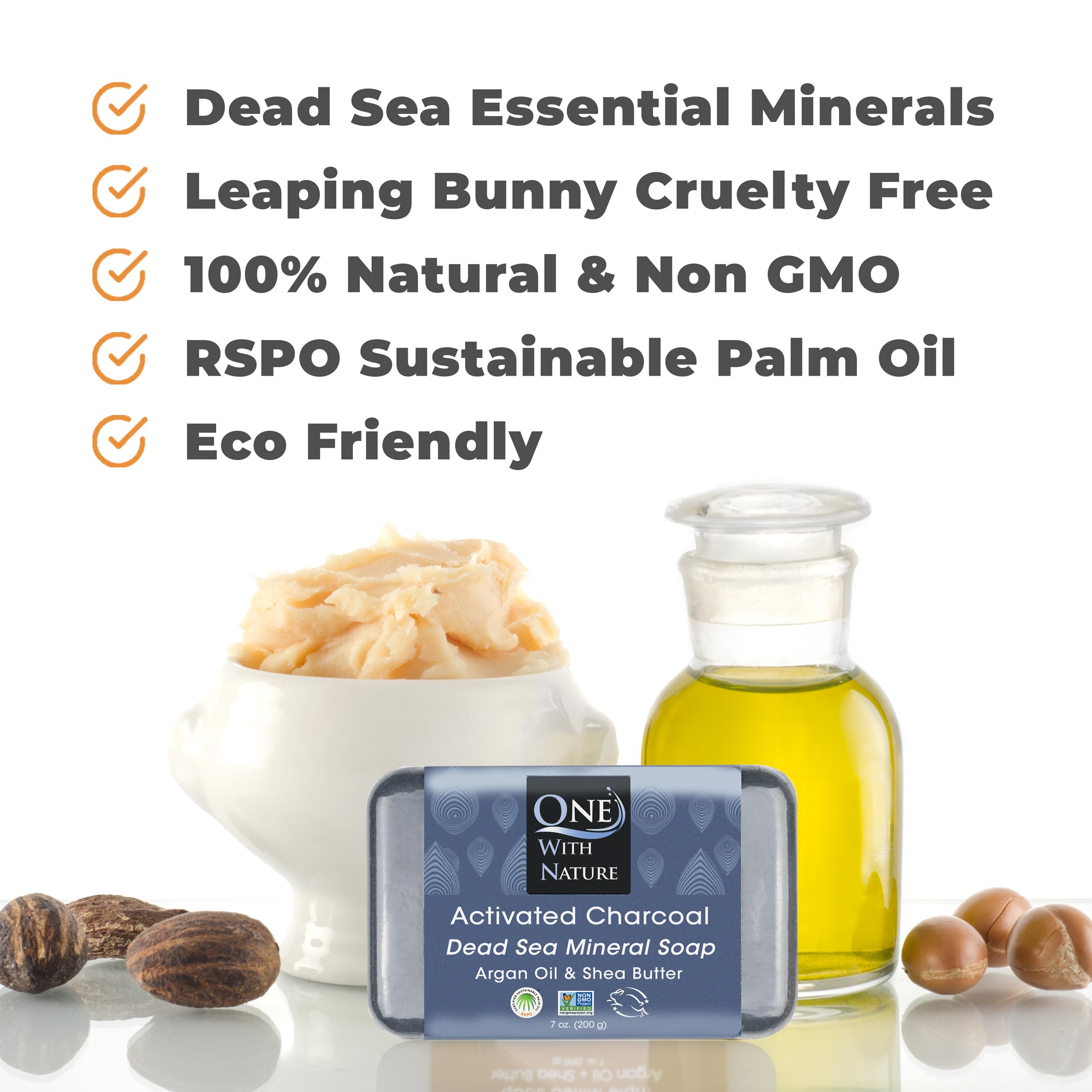 One With Nature Charcoal Soap Exfoliation helps cleanse pores and remove impurities