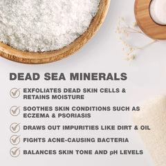 One With Nature Dead Sea salt eucalyptus aroma in a bath setting.