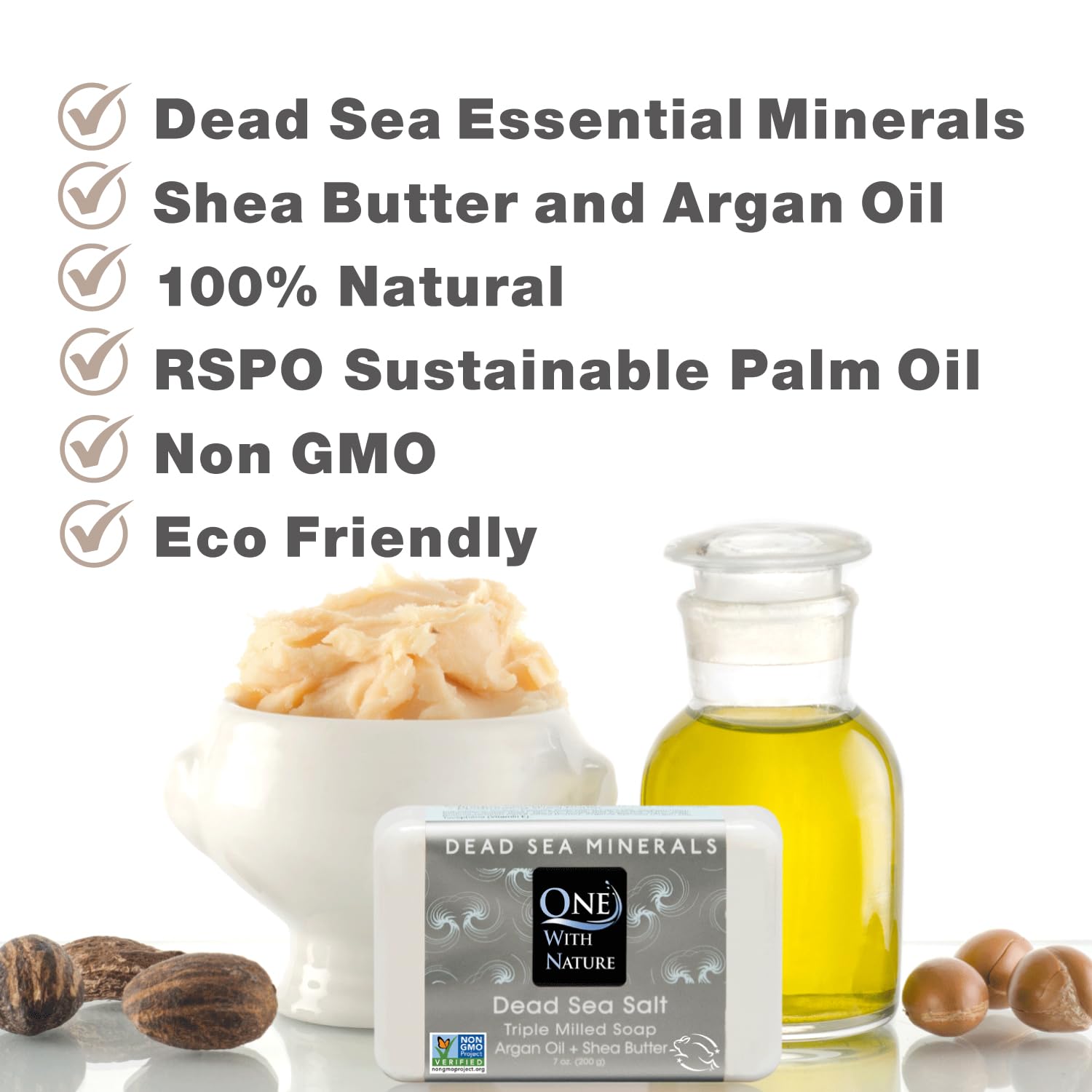 One With Nature Dead Sea Salt Soap family-use shot suggests a safe option for all ages