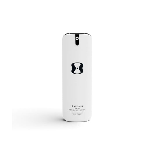 OneSkin Face OS-01 mini bottle front, compact daily moisturizer for sensitive skin.
