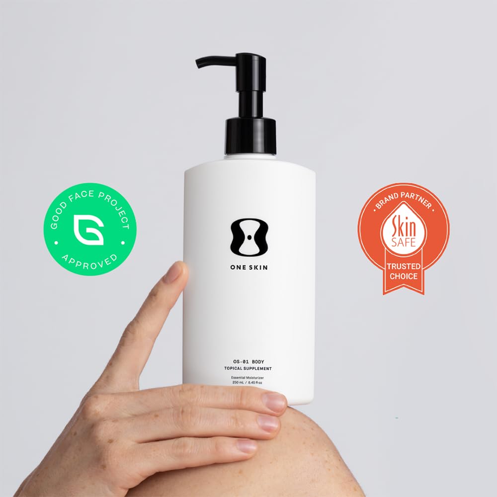 Swatch of OneSkin OS-01 body cream texture, indicating rich but breathable formula