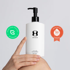 Swatch of OneSkin OS-01 body cream texture, indicating rich but breathable formula