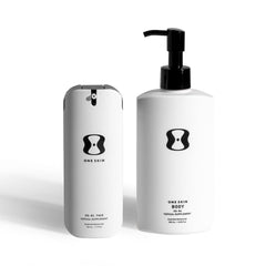 OneSkin OS-01 bottle pour on a clean surface, suggesting a premium face and body topical