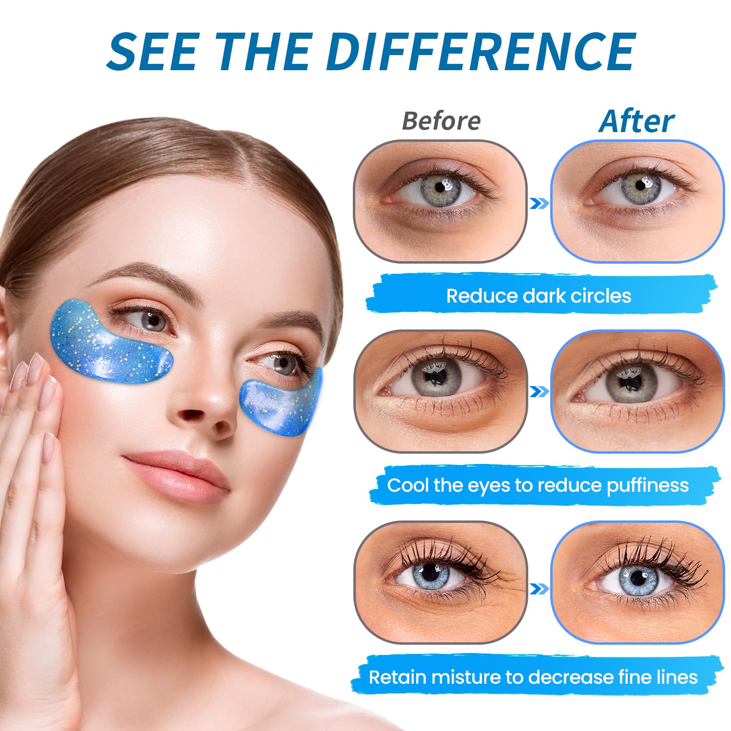 Onespring Eye Masks pearl extract barrier protects and brightens the eye area.
