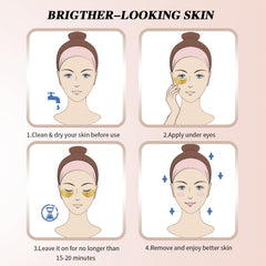 Visible gold particles and gel texture from Onespring patches signal premium skincare.