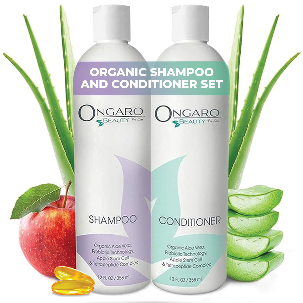 Ongaro Beauty sulfate-free shampoo bottle front highlighting gentle cleansing for all hair types