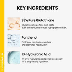 ONGREDIENTS Panthenol Hyaluronic Acid serum texture closeup shows smooth, lightweight application.