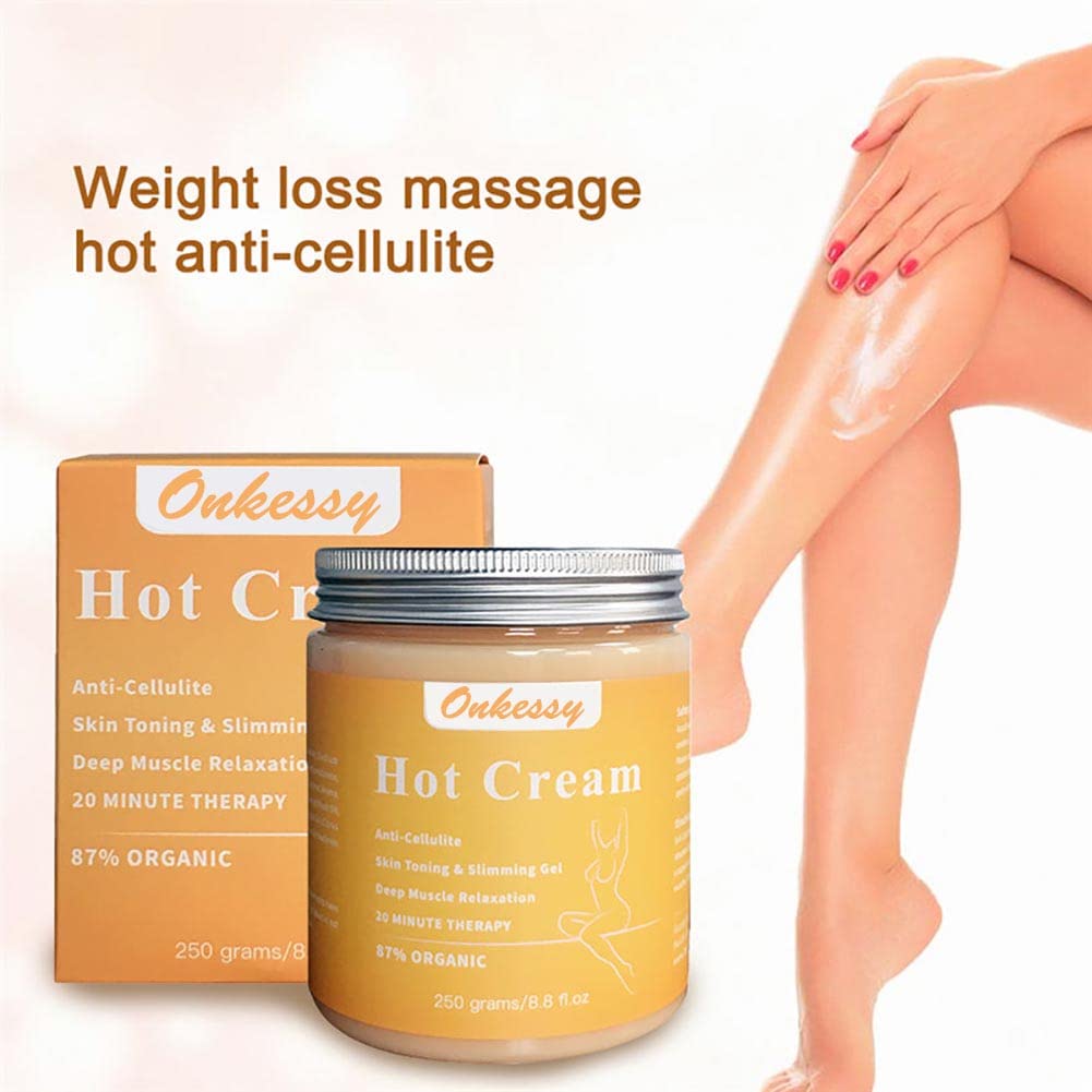 Onkessy Hot Cream applied to the abdomen showing absorption and heat